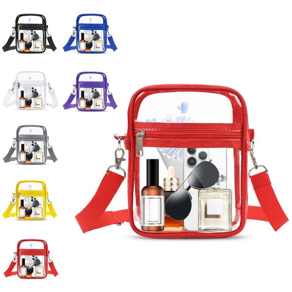 Clear Crossbody Bag Stadium Aroved See Through Purse Handbag, Small See :D - Picture 1 of 6
